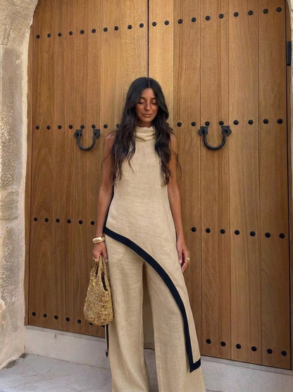 Mar - Conjunto elegante de dos piezas con corte artístico
