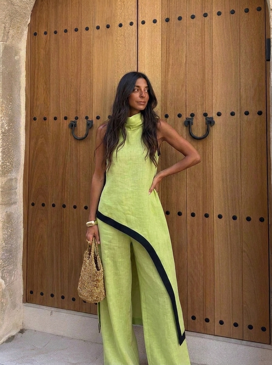 Mar - Conjunto elegante de dos piezas con corte artístico