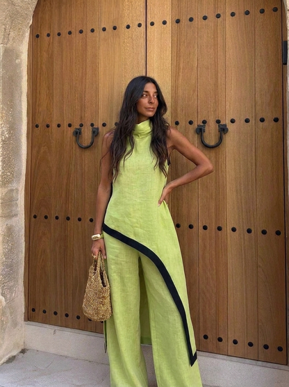 Mar - Conjunto elegante de dos piezas con corte artístico