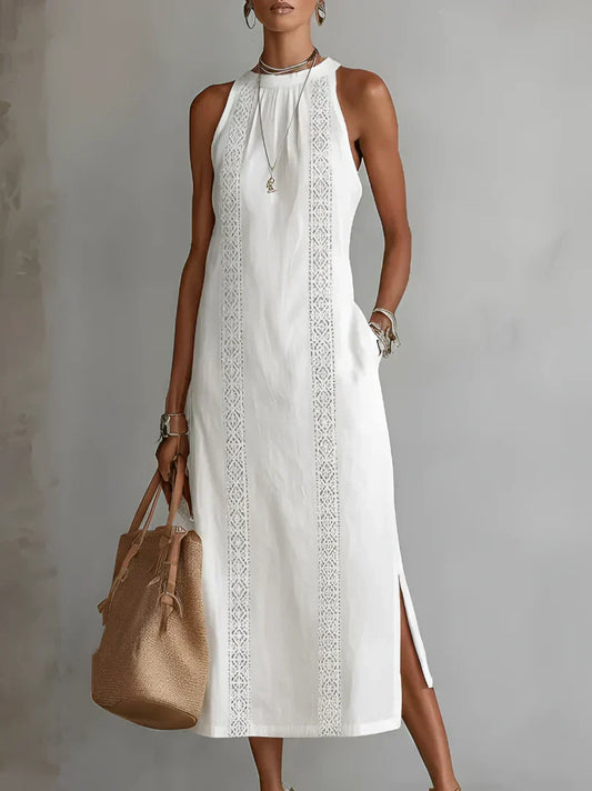 Valeria - Vestido Midi Elegante con Cuello Mao