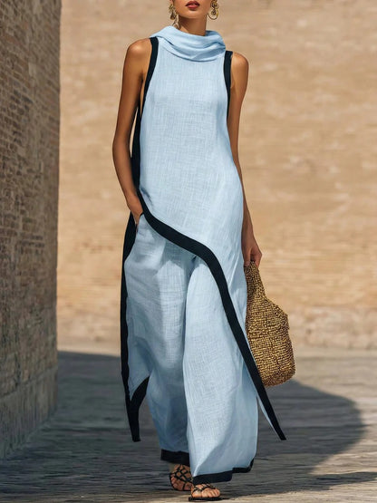 MAR - Conjunto elegante de dos piezas con corte artístico