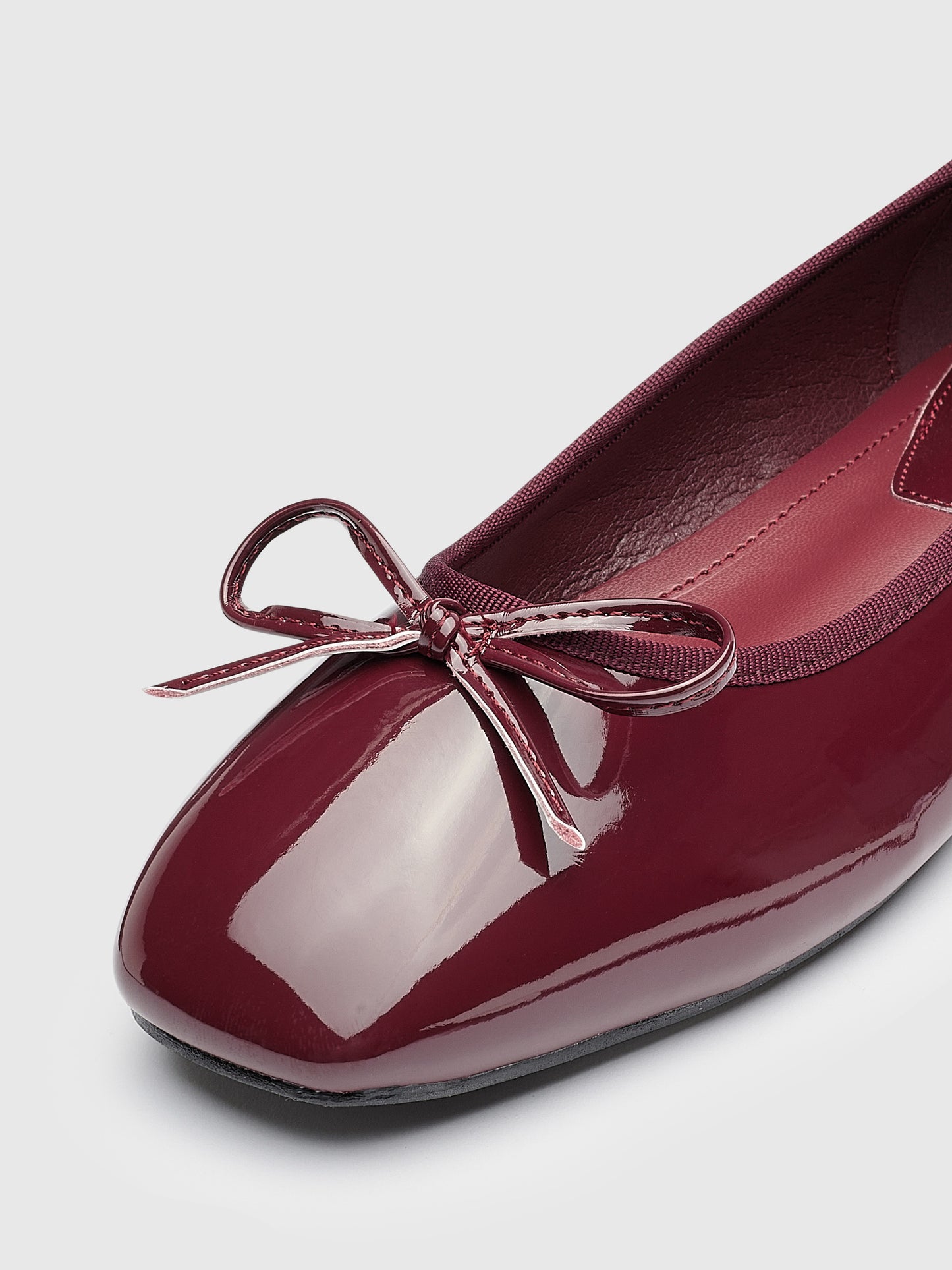 Mary Jane - Bailarinas de punta cuadrada con lazo decorativo