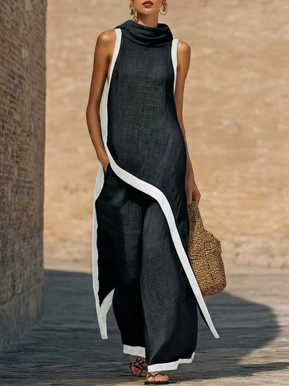MAR - Conjunto elegante de dos piezas con corte artístico