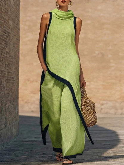 MAR - Conjunto elegante de dos piezas con corte artístico