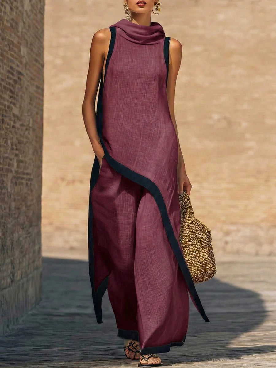 MAR - Conjunto elegante de dos piezas con corte artístico