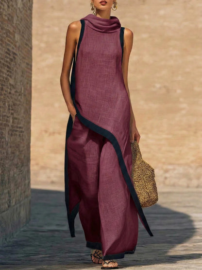 MAR - Conjunto elegante de dos piezas con corte artístico