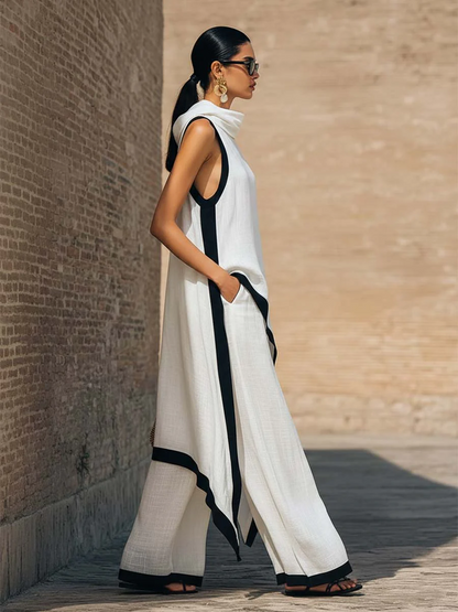 MAR - Conjunto elegante de dos piezas con corte artístico