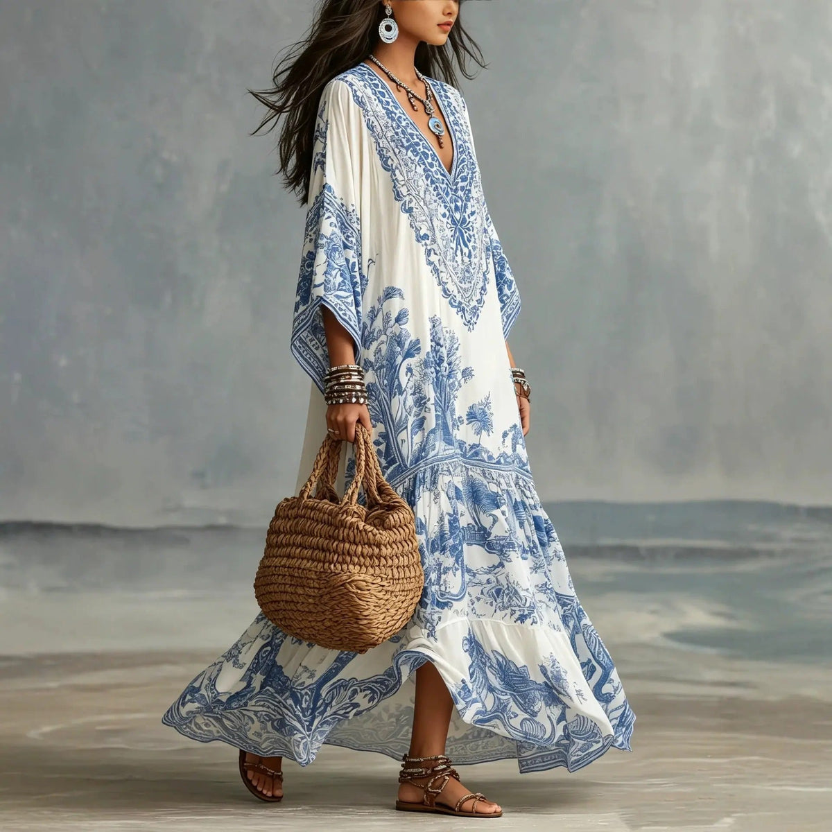 Alba - Vestido Bohemio Maxi Étnico