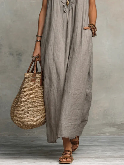 CAMELIA - Vestido Maxi Bohemio con Escote en V
