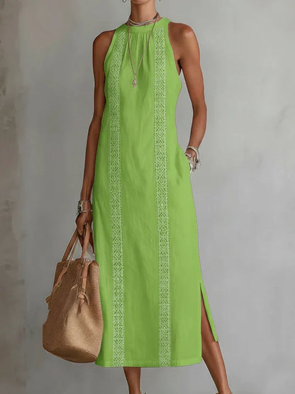 Valeria - Vestido Midi Elegante con Cuello Mao