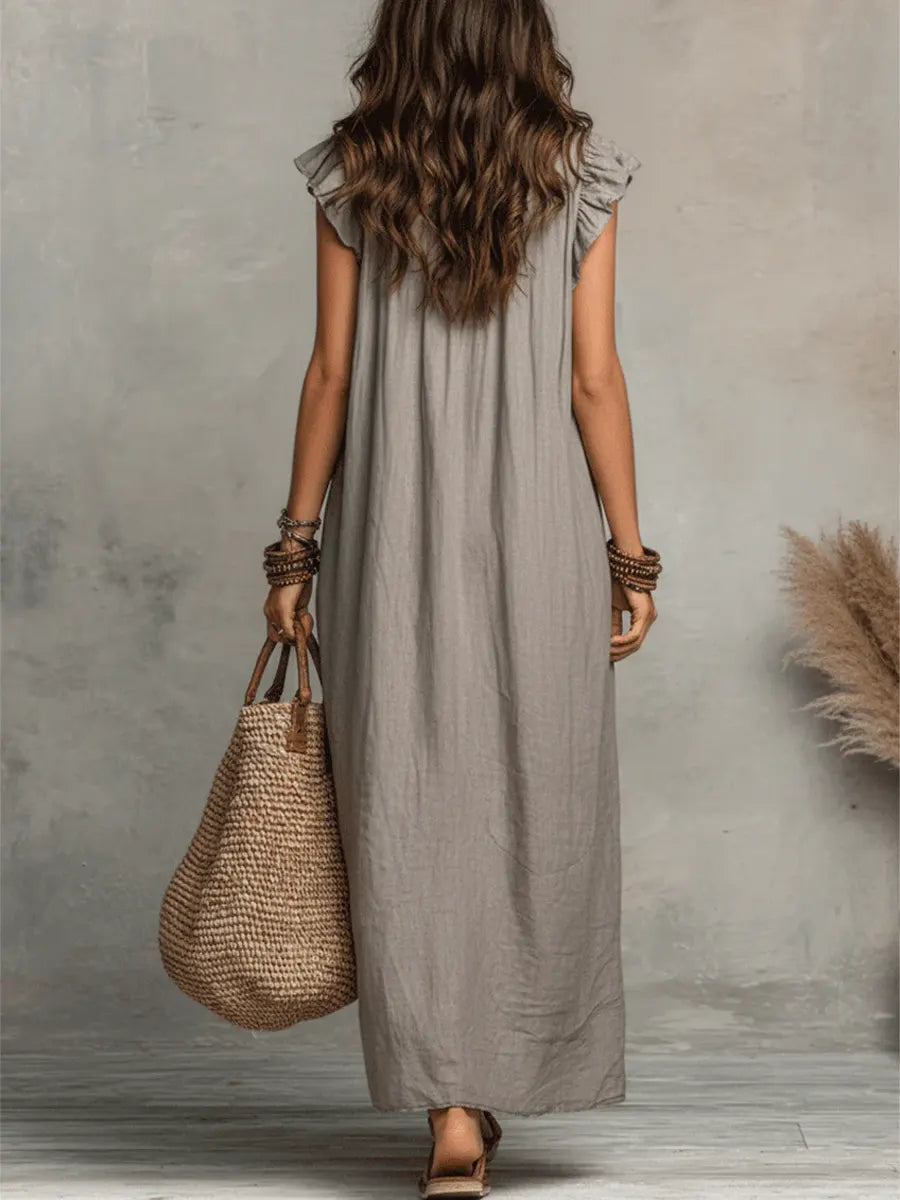 CAMELIA - Vestido Maxi Bohemio con Escote en V