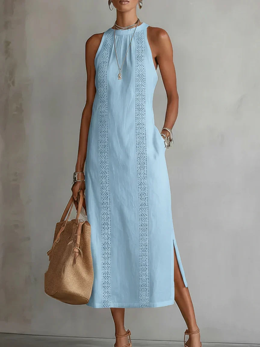 Valeria - Vestido Midi Elegante con Cuello Mao