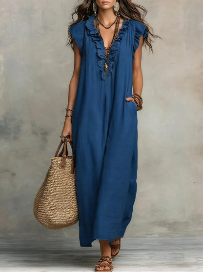 CAMELIA - Vestido Maxi Bohemio con Escote en V