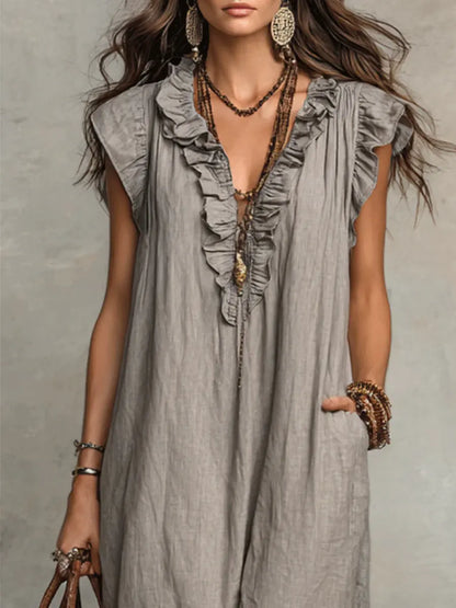 CAMELIA - Vestido Maxi Bohemio con Escote en V