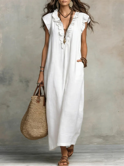 CAMELIA - Vestido Maxi Bohemio con Escote en V