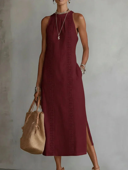 Valeria - Vestido Midi Elegante con Cuello Mao