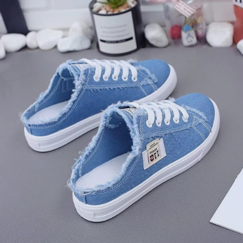 Zapatillas vaqueras tipo mule para mujer